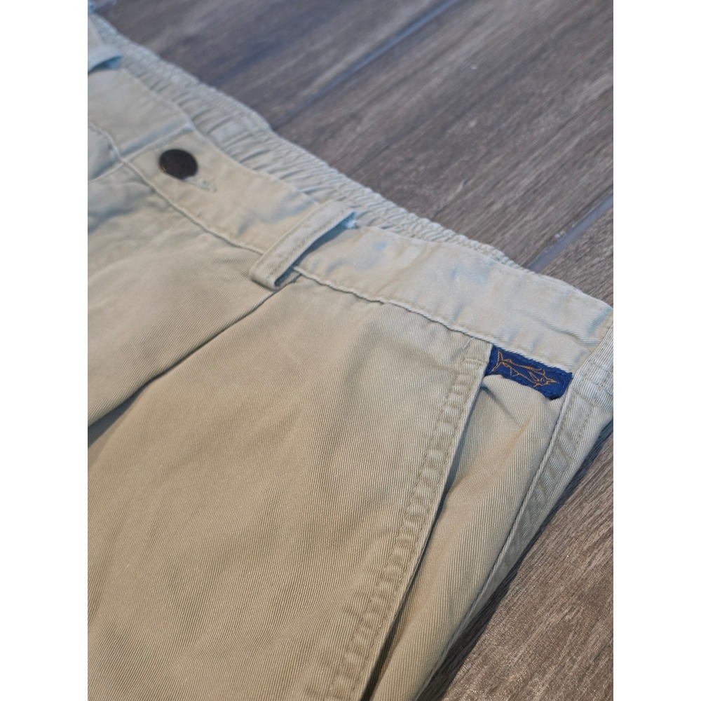 Kahala Mens Tan Khaki Pleated Chino Pants Elastic Waist Cotton Made in Fiji 34